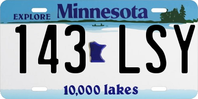 MN license plate 143LSY