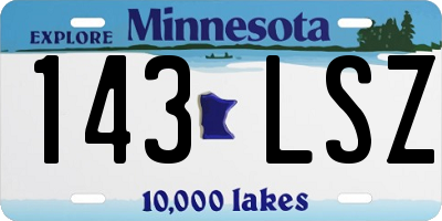 MN license plate 143LSZ