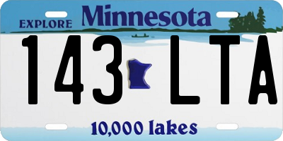 MN license plate 143LTA