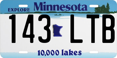 MN license plate 143LTB