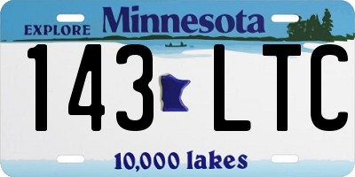 MN license plate 143LTC