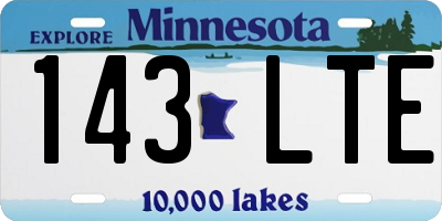 MN license plate 143LTE