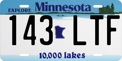 MN license plate 143LTF