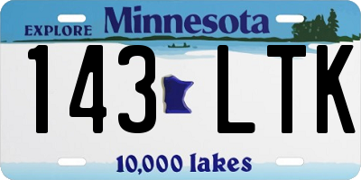 MN license plate 143LTK