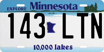 MN license plate 143LTN