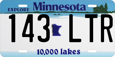 MN license plate 143LTR