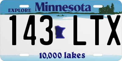 MN license plate 143LTX