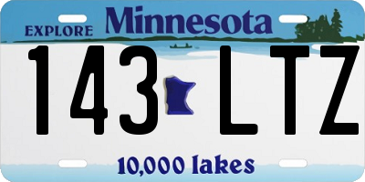 MN license plate 143LTZ