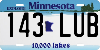MN license plate 143LUB