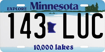 MN license plate 143LUC