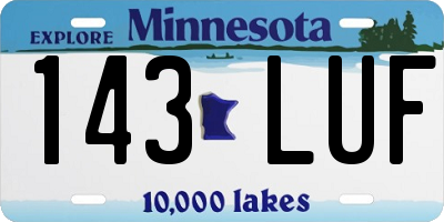 MN license plate 143LUF