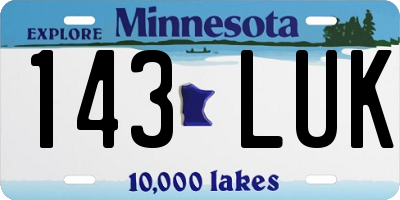 MN license plate 143LUK