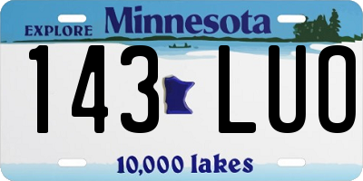 MN license plate 143LUO