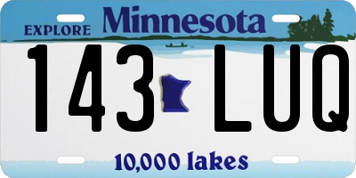 MN license plate 143LUQ