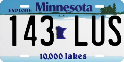 MN license plate 143LUS
