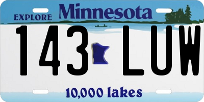 MN license plate 143LUW