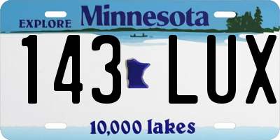 MN license plate 143LUX