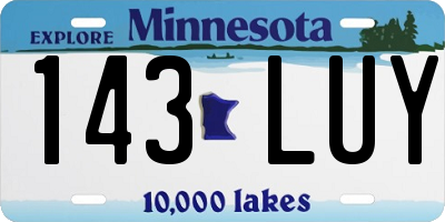 MN license plate 143LUY