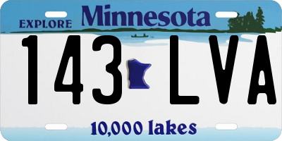MN license plate 143LVA