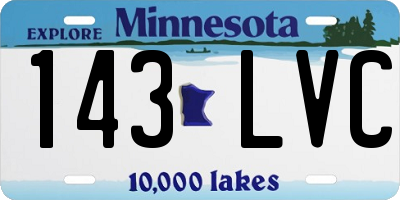 MN license plate 143LVC
