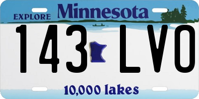 MN license plate 143LVO