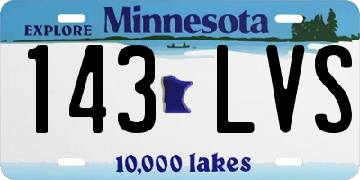 MN license plate 143LVS