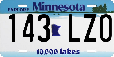 MN license plate 143LZO