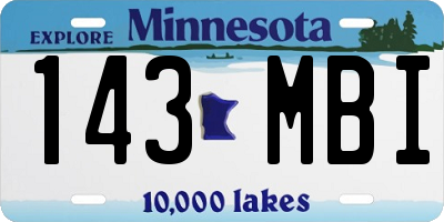 MN license plate 143MBI