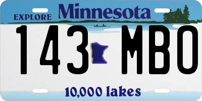MN license plate 143MBO