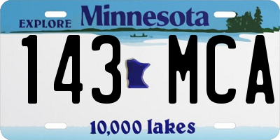 MN license plate 143MCA
