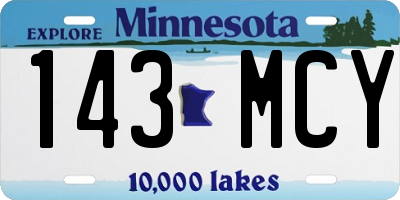 MN license plate 143MCY