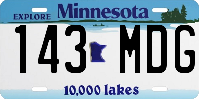 MN license plate 143MDG