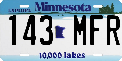 MN license plate 143MFR
