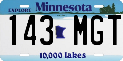 MN license plate 143MGT