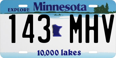 MN license plate 143MHV