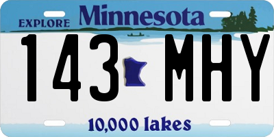 MN license plate 143MHY