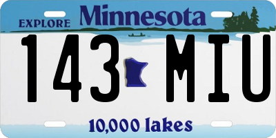 MN license plate 143MIU