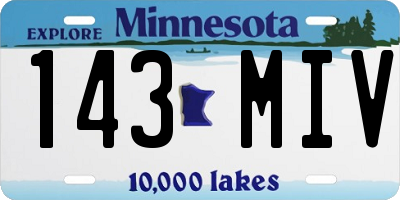 MN license plate 143MIV