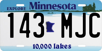 MN license plate 143MJC