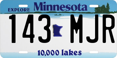 MN license plate 143MJR