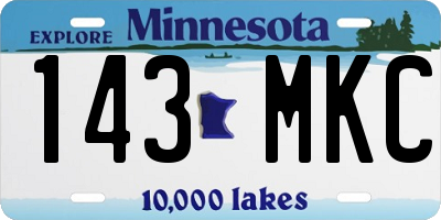 MN license plate 143MKC