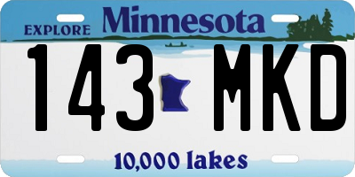 MN license plate 143MKD