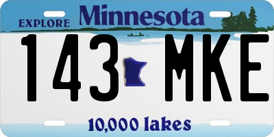 MN license plate 143MKE
