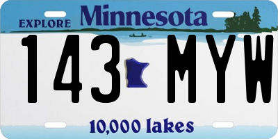 MN license plate 143MYW