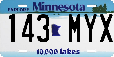 MN license plate 143MYX