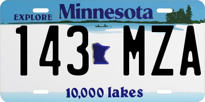 MN license plate 143MZA