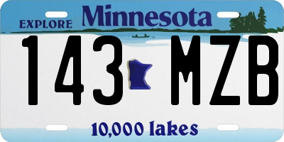 MN license plate 143MZB