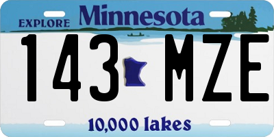 MN license plate 143MZE