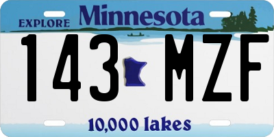 MN license plate 143MZF
