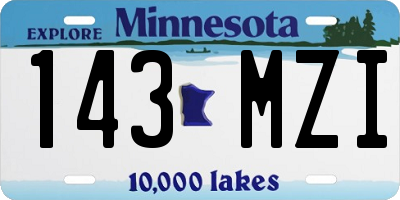 MN license plate 143MZI